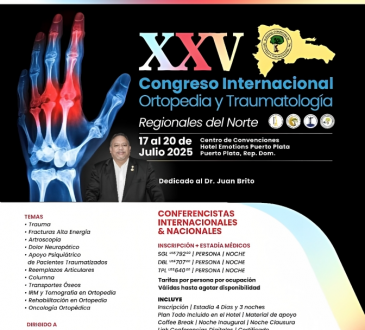 Especialistas de ortopedia se reunirán en Puerto Plata para el XXV Congreso de la SDOT