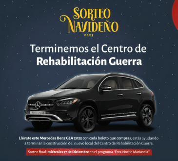 “Contigo es posible”:  Rehabilitación anuncia Sorteo Navideño a beneficio del Centro de Guerra