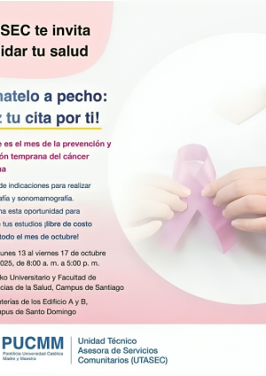 UTASEC-PUCMM ofrece Estudio de Mamografías Gratuitas en el mes de la Prevención del Cáncer de Mama