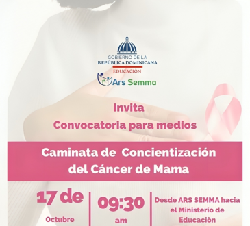 ARS SEMMA convoca a caminata de concienciación sobre cáncer de mama "La educación se viste de Rosa"