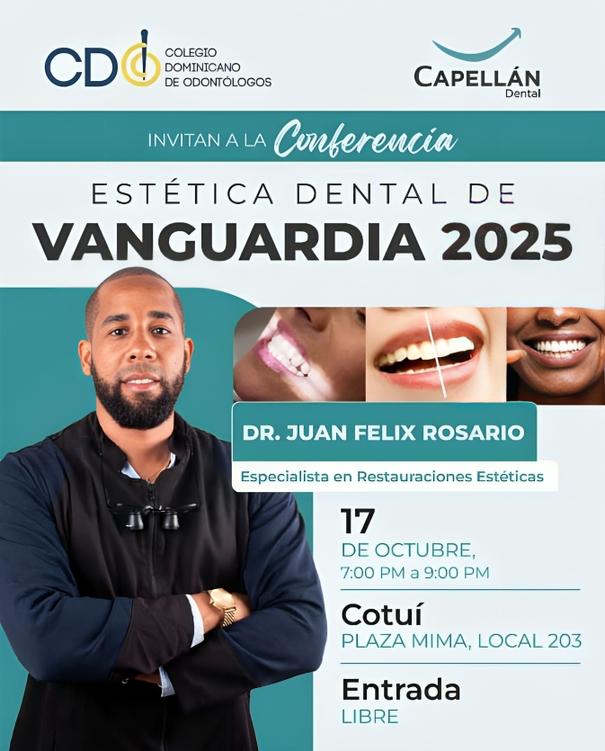Colegio Dominicano de Odontólogos invita a participar en conferencia gratuita sobre estética dental de vanguardia Colegio Dominicano de Odontólogos invita a participar en conferencia gratuita sobre estética dental de vanguardia