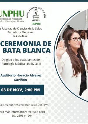 JAEMED-UNPHU invita a participar en la Ceremonia de la Bata Blanca 