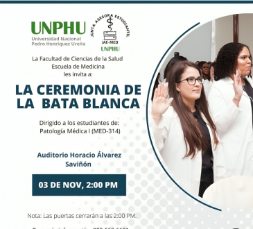 JAEMED-UNPHU invita a participar en la Ceremonia de la Bata Blanca 
