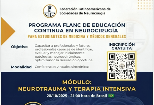 Dr. Franly Vásquez participará en Programa Latinoamericano de Educación en Neurocirugía