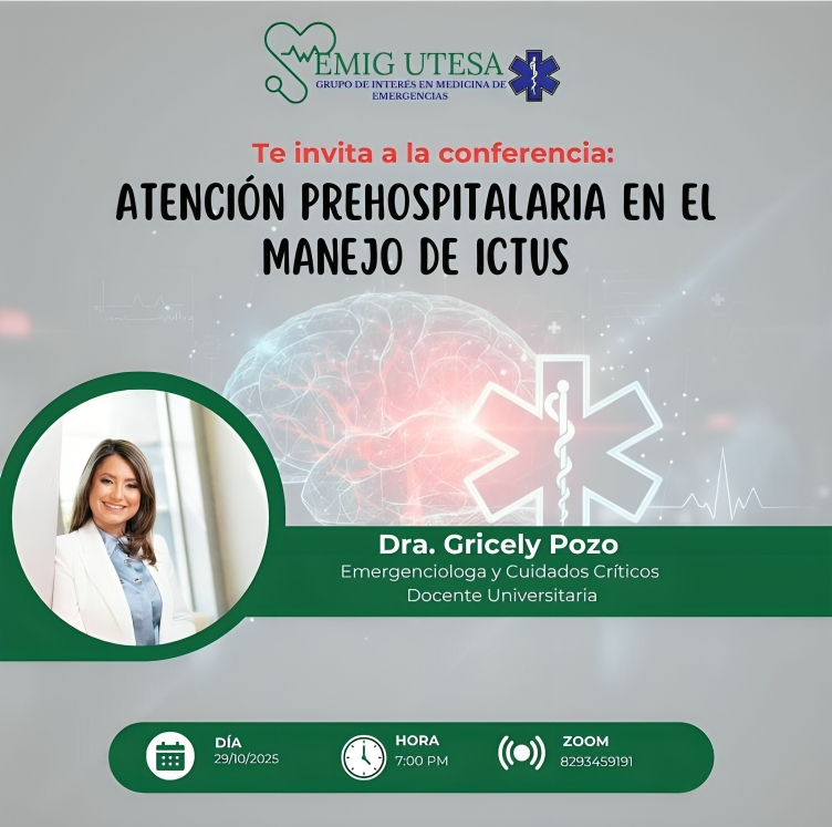 EMIG UTESA invita a participar en charla sobre manejo prehospitalario de ictus