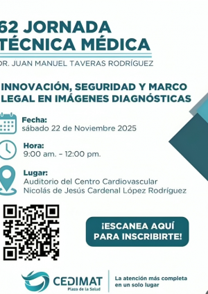 CEDIMAT celebrará la 62ª Jornada Técnica Médica Dr. Juan Manuel Taveras Rodríguez