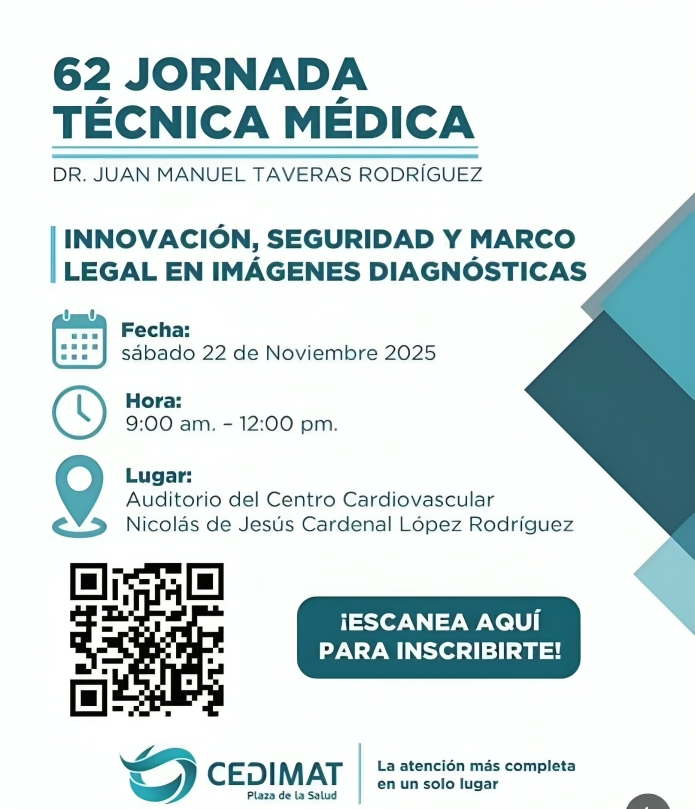 CEDIMAT celebrará la 62ª Jornada Técnica Médica Dr. Juan Manuel Taveras Rodríguez