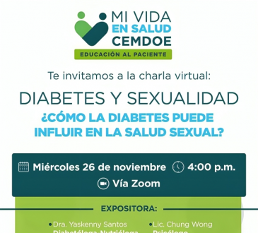 CEMDOE organiza charla virtual sobre el impacto de la diabetes en la salud sexual