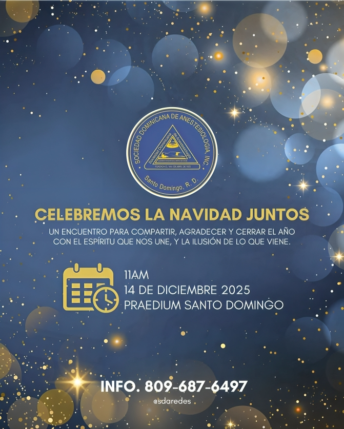 Sociedad Dominicana de Anestesiología Celebrará Encuentro Navideño