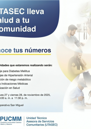 UTASEC-PUCMM realizará tamizajes metabólicos gratuitos en Cooperativa San Miguel