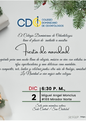 Odontólogos dominicanos convocan a celebración navideña para sus miembros