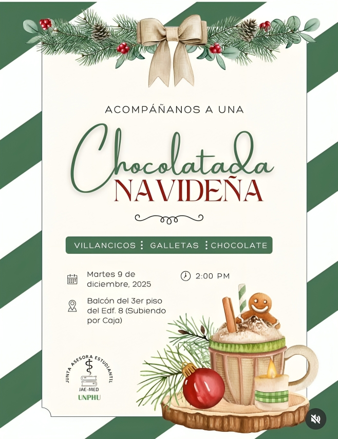 JAEMED-UNPHU invita a participar en chocolatada navideña para comunidad universitaria