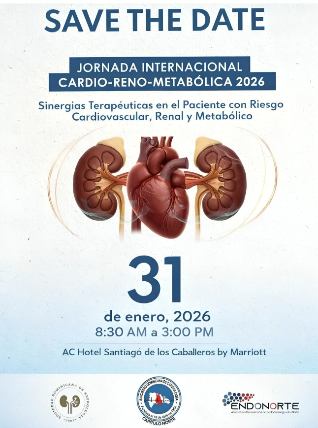 Especialistas convocan a Jornada Internacional Cardio-Reno-Metabólica 2026 en Santiago Especialistas convocan a Jornada Internacional Cardio-Reno-Metabólica 2026 en Santiago