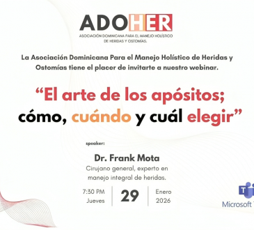 ADOHER Invita a Webinar especializado sobre Selección y Manejo de Apósitos para el Cuidado de Heridas