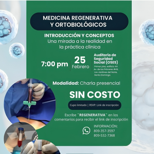 Especialistas abordarán alcances reales de los Ortobiológicos en charla académica para profesionales de la Ortopedia