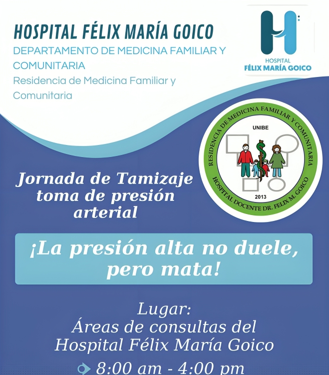 Hospital Félix María Goico realizará Jornada de Tamizaje de Presión Arterial