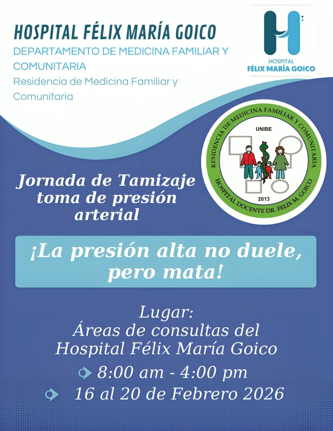 Hospital Félix María Goico realizará Jornada de Tamizaje de Presión Arterial Hospital Félix María Goico realizará Jornada de Tamizaje de Presión Arterial