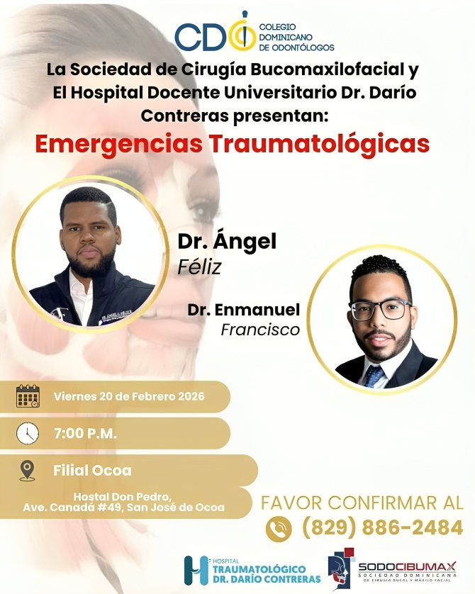 Sociedad de Cirugía Oral y Maxilofacial y Hospital Darío Contreras ofrecerán capacitación en Emergencias Traumatológicas Sociedad de Cirugía Oral y Maxilofacial y Hospital Darío Contreras ofrecerán capacitación en Emergencias Traumatológicas