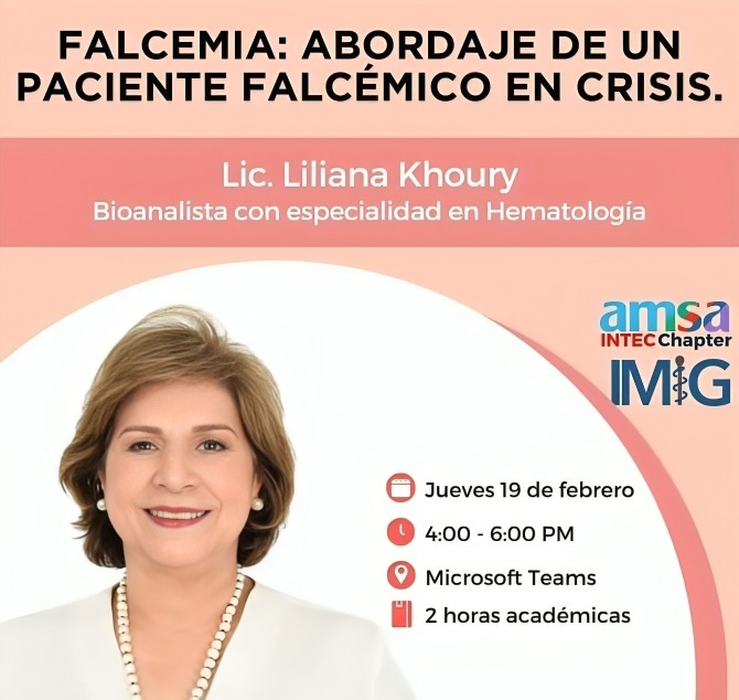 AMSA-INTEC convoca a charla virtual sobre Abordaje del Paciente Falcémico en Crisis con especialista en Hematología