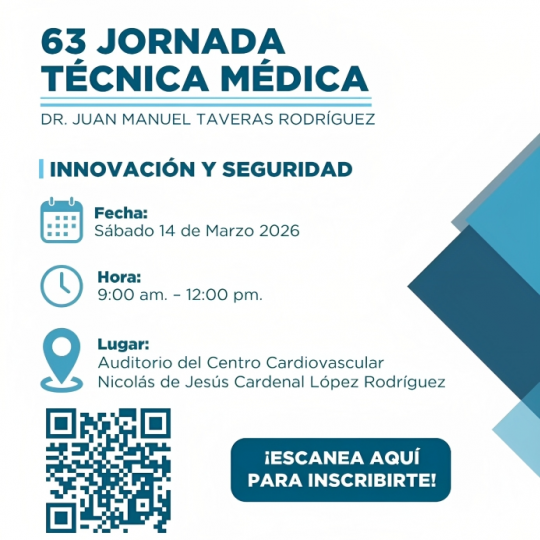 CEDIMAT invita a su 63° Jornada Técnica Médica Dr. Manuel Taveras Rodríguez