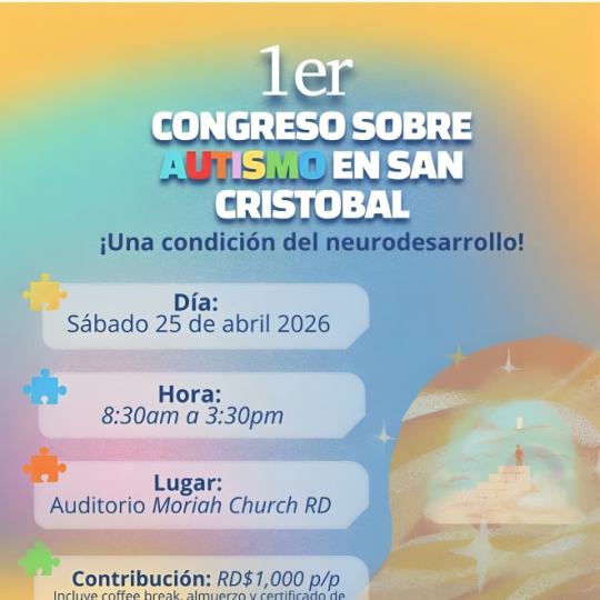 Colegio Dominicano de Psicólogos invita a participar en 1er Congreso sobre Autismo en San Cristóbal