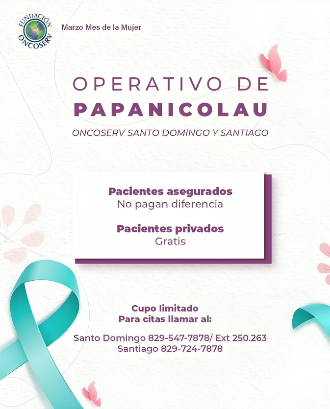 Fundación Oncoserv habilita operativo especial de Papanicolaou gratuito durante marzo en Santo Domingo y Santiago