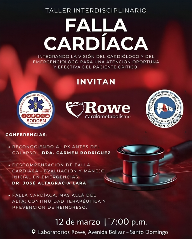 Sociedades de Emergenciología y Cardiología invitan a taller interdisciplinario sobre falla cardíaca
