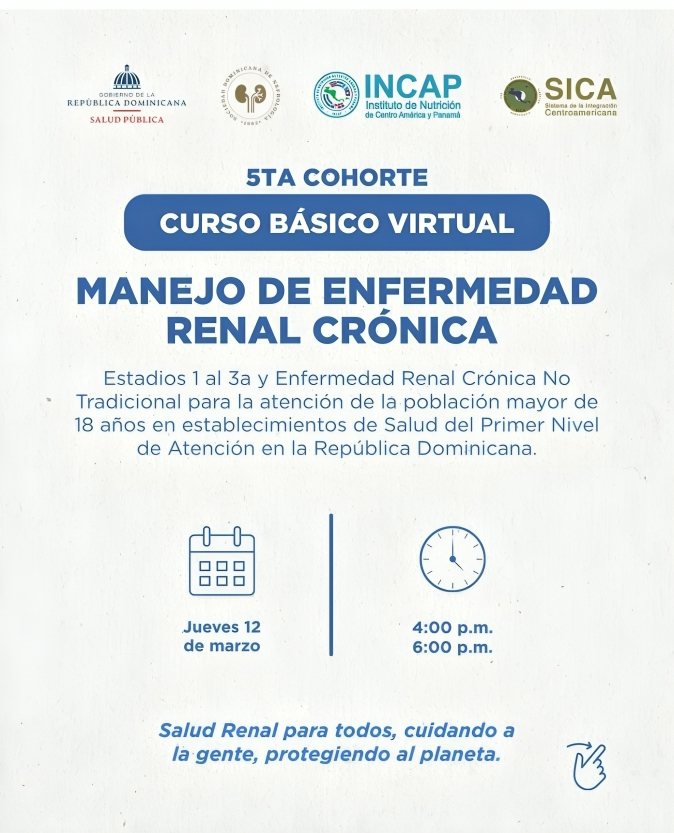 Ministerio de Salud Pública invita a médicos y personal de salud a curso virtual sobre Enfermedad Renal Crónica
