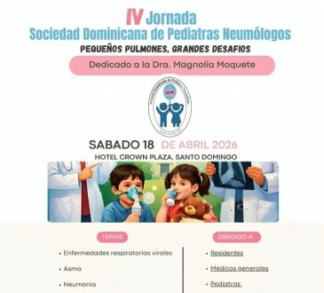 Sociedad Dominicana de Pediatras Neumólogos celebrará IV Jornada Académica sobre enfermedades respiratorias