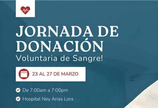Hospital Ney Arias Lora realizará jornada de donación voluntaria de sangre del 23 al 27 de marzo