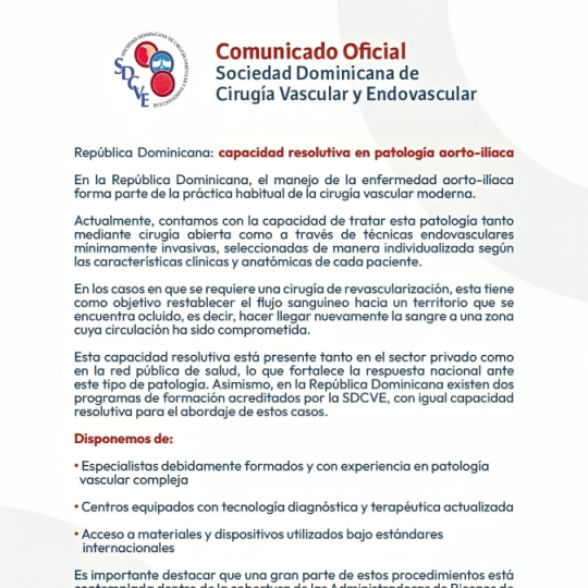 Sociedad de Cirugía Vascular y Endovascular destaca capacidad resolutiva del país en patología aorto-ilíaca
