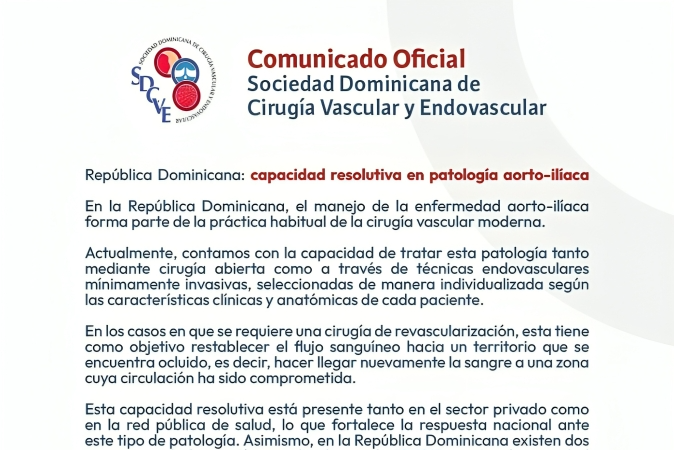 Sociedad de Cirugía Vascular y Endovascular destaca capacidad resolutiva del país en patología aorto-ilíaca