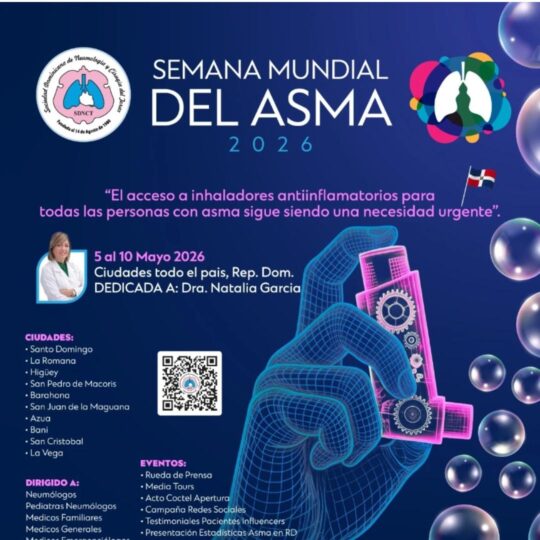 Sociedad de Neumología y Cirugía del Tórax celebrará Semana Mundial del Asma del 5 al 10 de mayo en honor a la doctora Natalia García