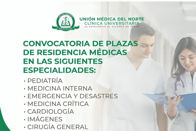 Clínica Universitaria Unión Médica del Norte abre convocatoria de plazas para residencias médicas en ocho especialidades