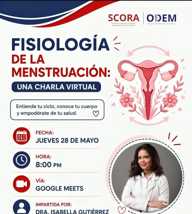 SCORA ODEM invita a charla virtual “Fisiología de la Menstruación” para mujeres y estudiantes de ciencias de la salud