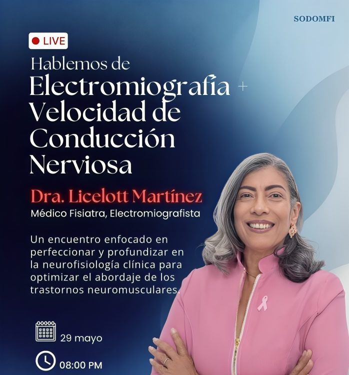 SODOMFI invita a participar en el Instagram Live sobre electromiografía y velocidad de conducción nerviosa el 29 de mayo