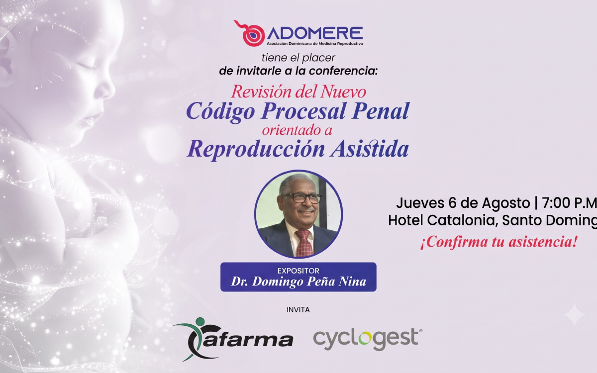 ADOMERE invita a conferencia sobre nuevo Código Penal y su impacto en la reproducción asistida