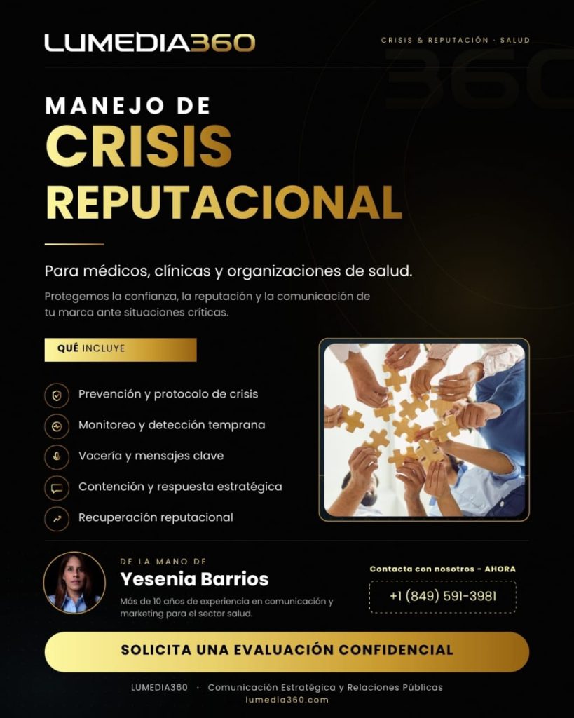 LUMEDIA360 lanza una unidad de manejo de crisis reputacional para médicos y clínicas, en la primera semana de vigencia del nuevo Código Penal LUMEDIA360 lanza una unidad de manejo de crisis reputacional para médicos y clínicas, en la primera semana de vigencia del nuevo Código Penal