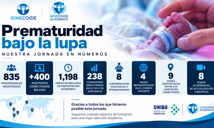 Ginecoide consolida su plataforma académica con más de 800 profesionales registrados en jornada sobre prematuridad
